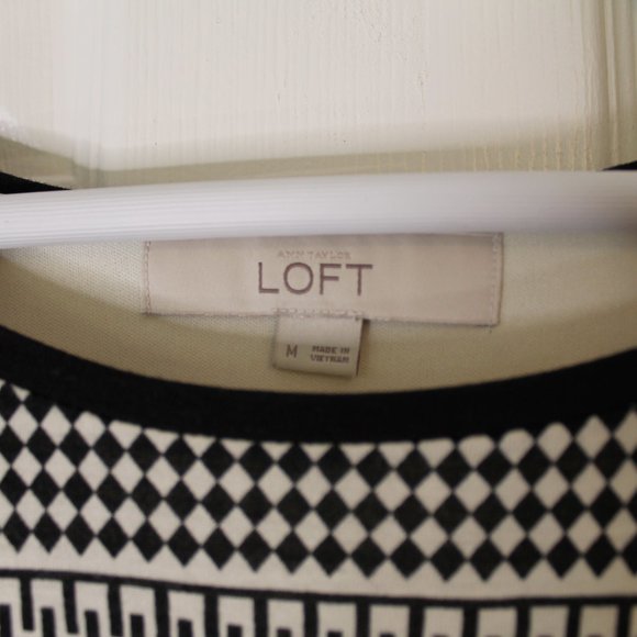 LOFT Black and white patterned dress - Picture 3 of 4